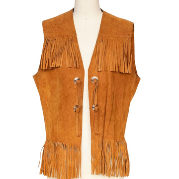 Women's Western Tan Suede Leather Fringe Vest – Handmade Cowgirl Rodeo Style
