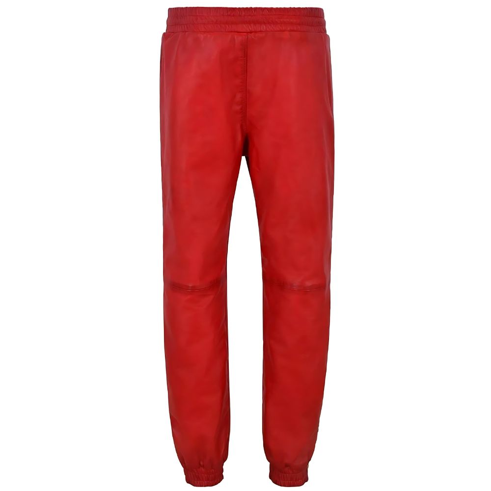 Women's Red Leather Pant – Genuine Cowhide Leather & Trouser Style