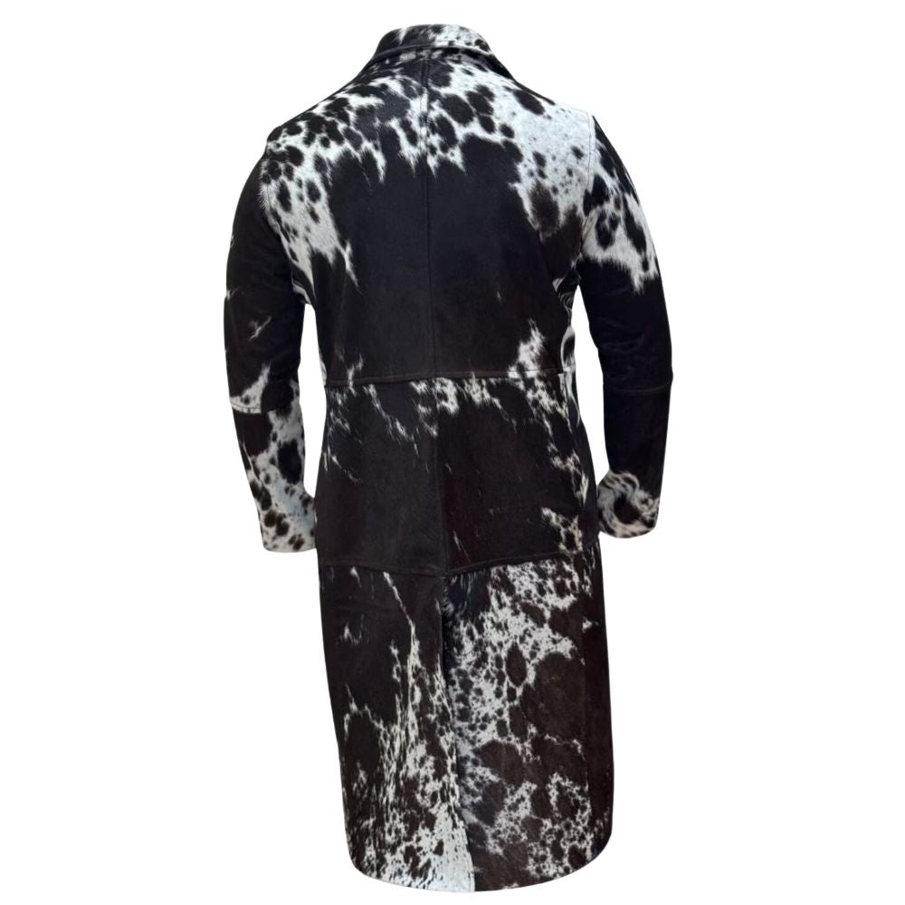 Men’s Stylish Hair on Hide Leather Coat – Long Winter Faux Fur Jacket