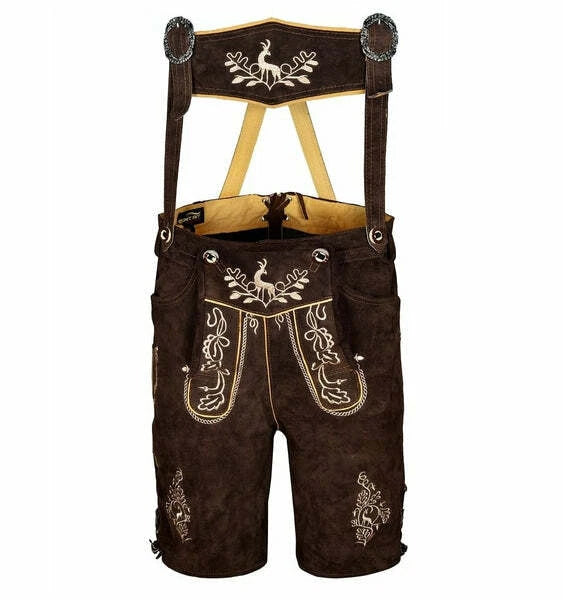 Oktoberfest Original Suede Leather Men’s Lederhosen | Authentic Bavarian Outfit
