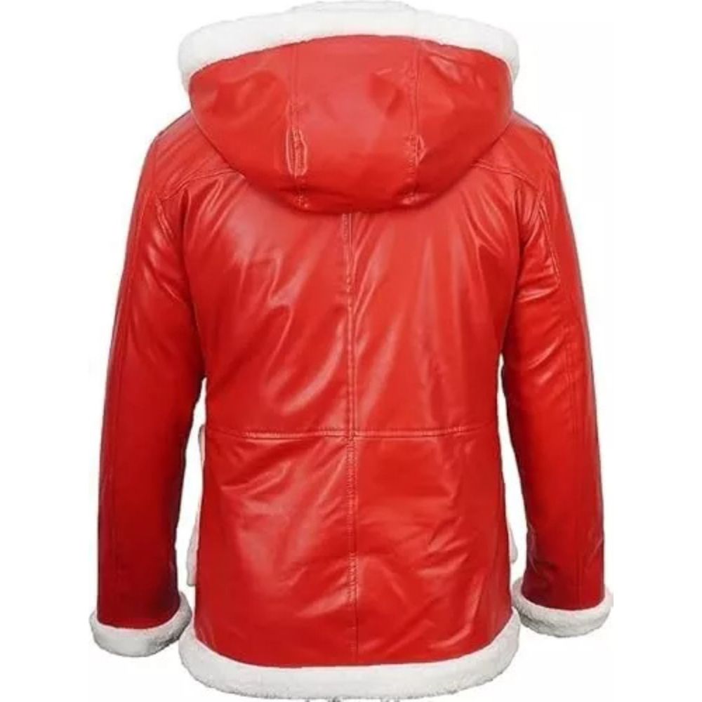 Women's B3 RAF Red Aviator Bomber Jacket - Genuine Leather with Shearling Fur Lining