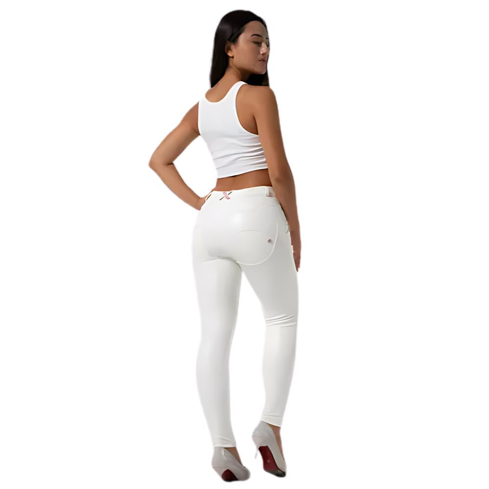 Women's White Leather Pant – Genuine Cowhide Leather & Slim Fit Style