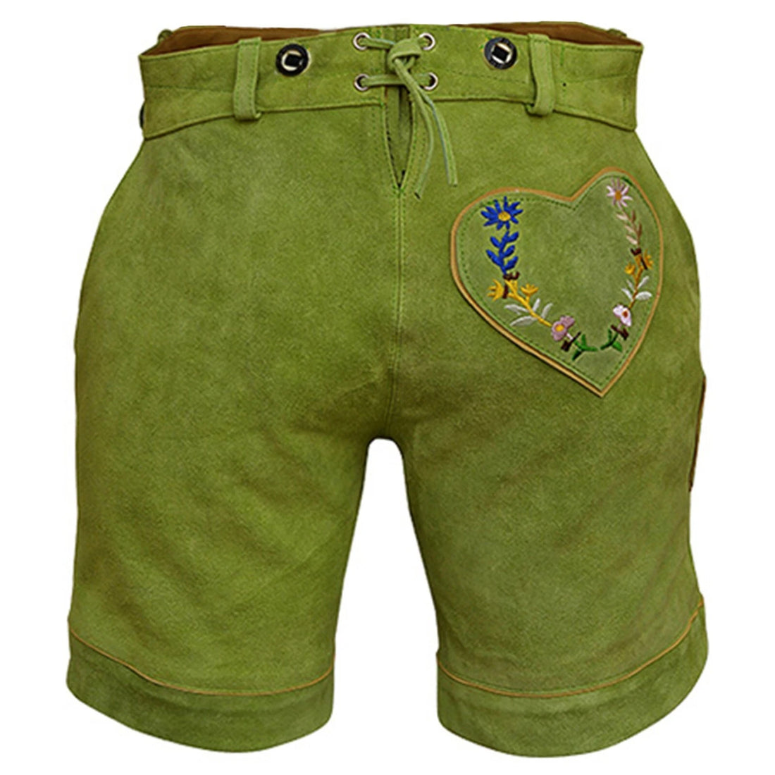 Women’s Green Suede Lederhosen | Oktoberfest Dirndl Bavarian German Outfit